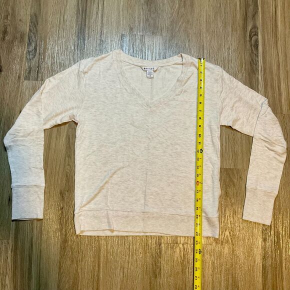 Athleta Sunrise V-Neck Sweatshirt Modal Soft Stretchy Thumbholes Size Medium EUC - Picture 9 of 10